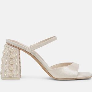 Dolce Vita Jemmy Pearl Vanilla silk heels